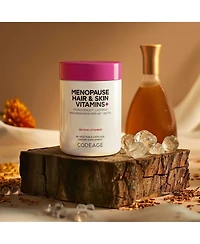 Codeage Menopause Hair & Skin Vitamins Patented Lustriva, Pycnogenol, Ksm-66 Ashwagandha Hair Density Skin Perimenopause Support 60 Capsules