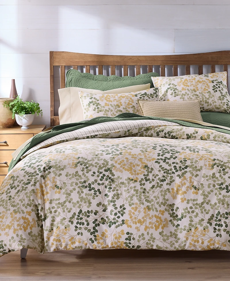 Charter Club Alder Leaves 2-Pc. Duvet Set, Twin, Macy's Exclusive
