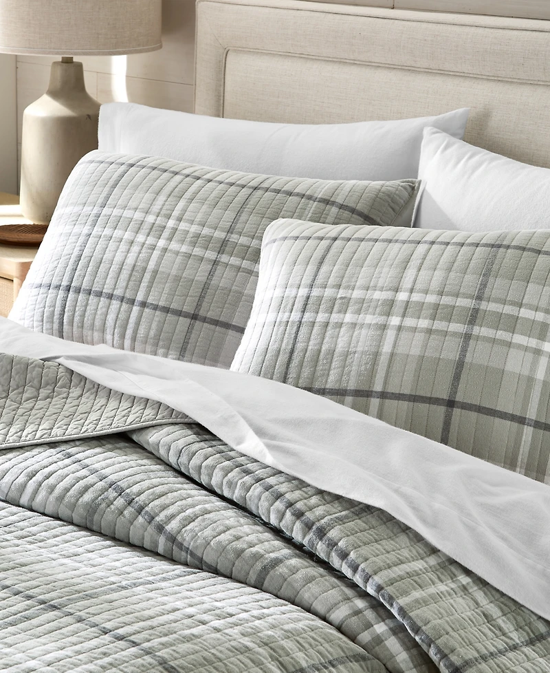 Charter Club Brushed Cotton Plaid 3-Pc. Quilt Set, Full/Queen, Macy's Exclusive