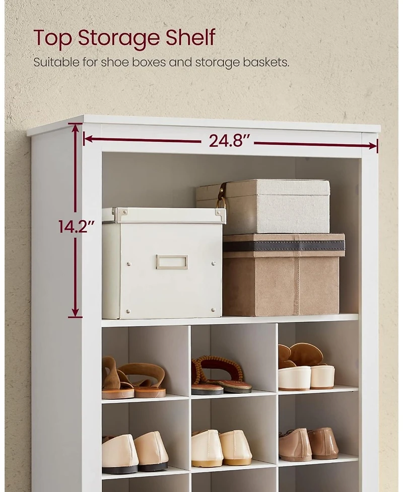 Songmics Home 10-Tier Shoe Rack Organizer, Holds Up to 30 Pairs of Shoes, Easy to Assemble, White