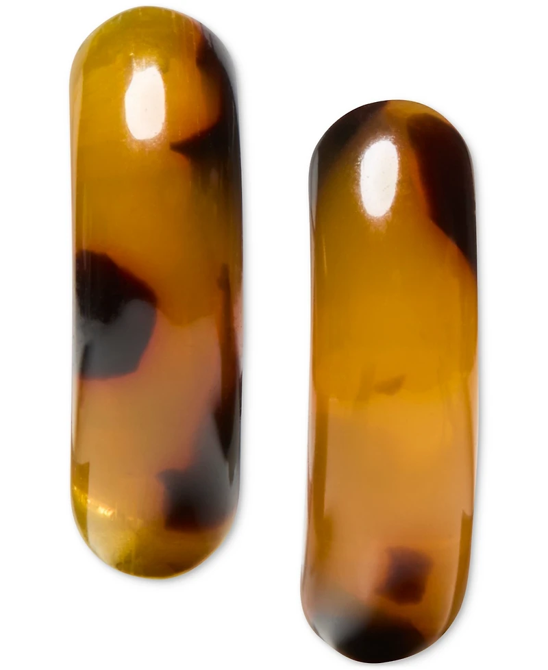 kate spade new york Gold-Tone Interlock Tortoise Huggie Earrings