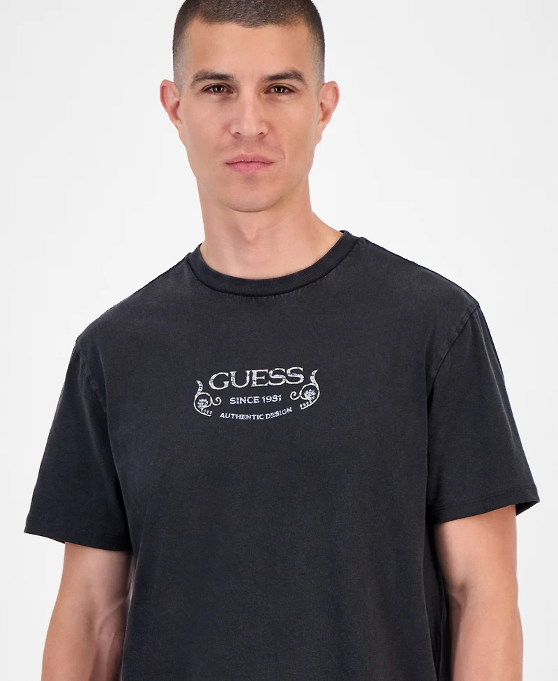Guess World Famous Short Sleeve Crewneck Logo Graphic T-Shirt