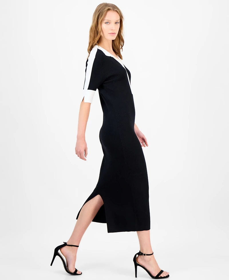 T Tahari Women's Contrast-Trim Bodycon Dress