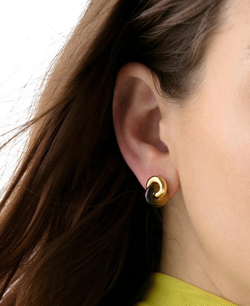 kate spade new york Two-Tone Interlock Stud Earrings