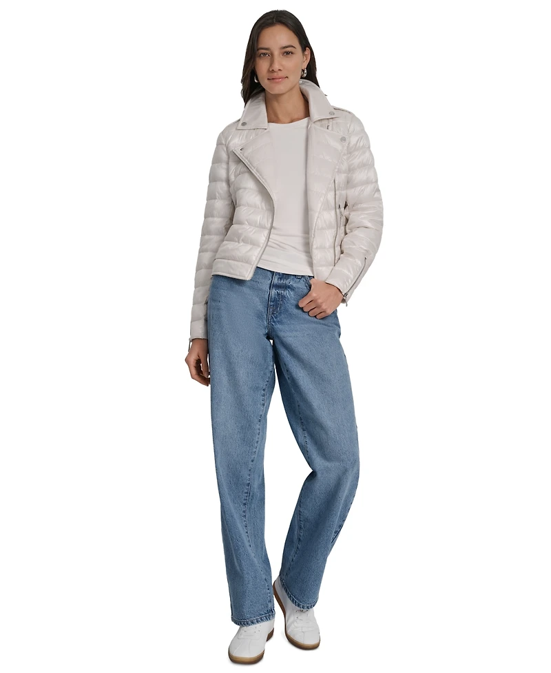 Dkny Jeans Women's Lightweight Zip-Front Puffer Jacket