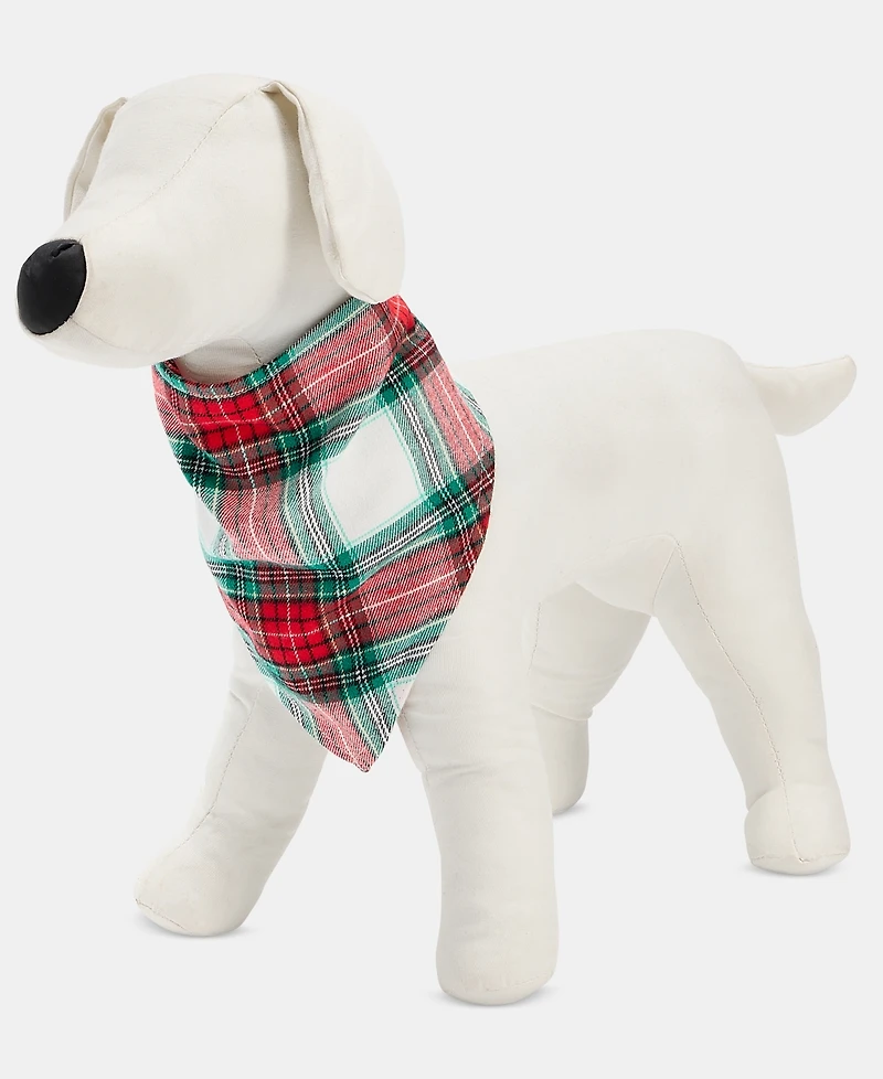 Holiday Lane Merry Plaid Pet Bandana, Macy's Exclusive