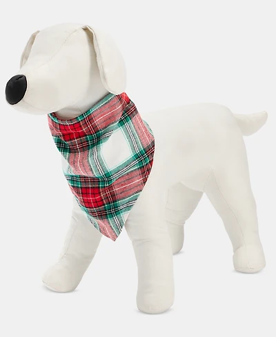 Holiday Lane Merry Plaid Pet Bandana, Macy's Exclusive