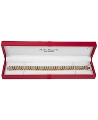 Men's Diamond Link Bracelet (1 ct. t.w.) Sterling Silver & 14k Gold-Plate or