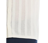 Cubavera Men's Short Sleeve Camp Collar Sweater Button-Front Shirt