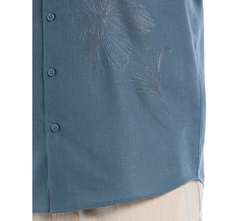 Cubavera Men's Linen-Blend Floral Shirt