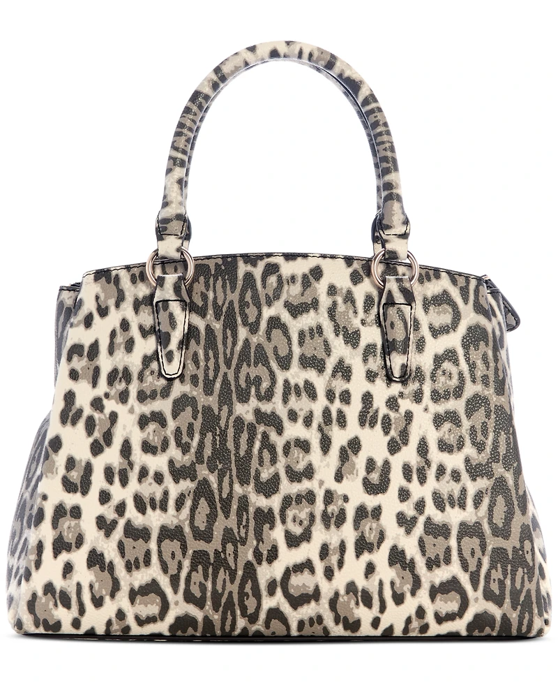 Guess Tinsley Medium Leopard Print Three Compartment Satchel