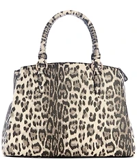 Guess Tinsley Medium Leopard Print Three Compartment Satchel
