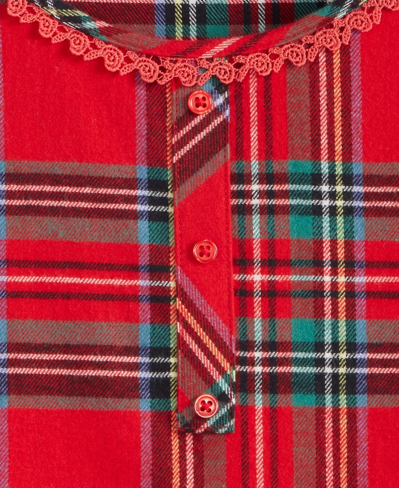 Holiday Lane's Women's Brinkley Plaid Flannel Sleep Dress Matching Family Pajamas, Created for Macy's