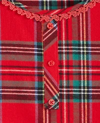 Holiday Lane's Women's Brinkley Plaid Flannel Sleep Dress Matching Family Pajamas, Created for Macy's