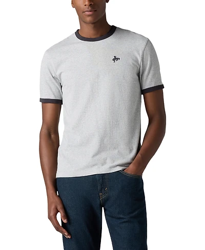 Levi's Men's Classic Fit Short Sleeve Retro Embroidered Ringer Crewneck T-Shirt