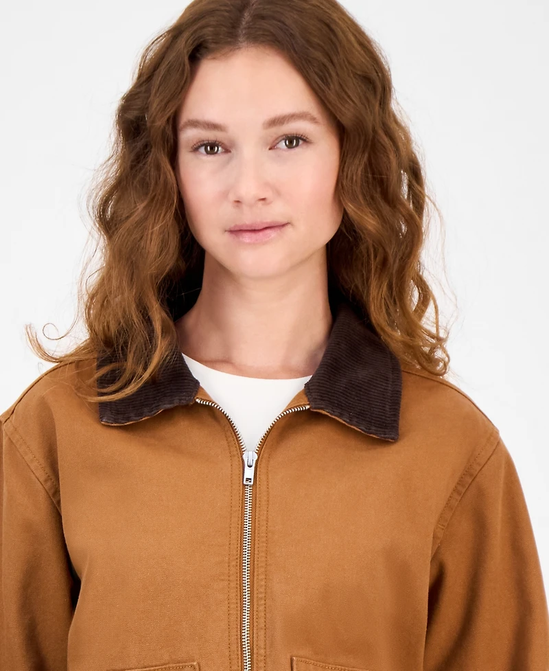 Madden Girl Juniors' Canvas Long-Sleeve Barn Jacket