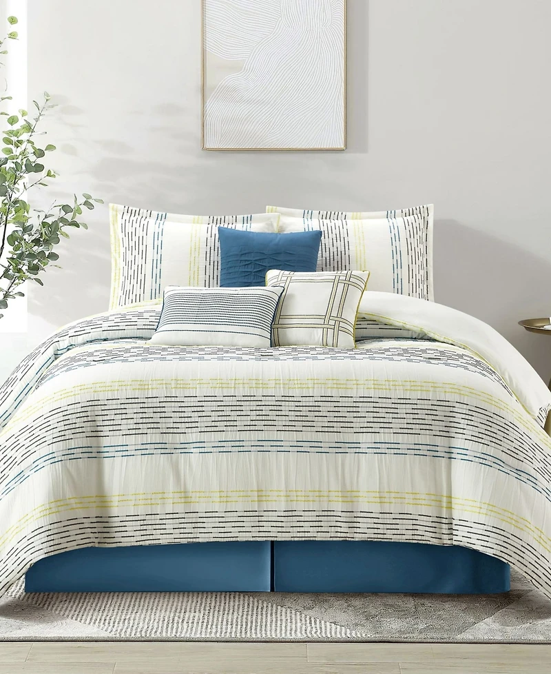 Stratford Park Merida Stripes 7-Pc. Comforter Set