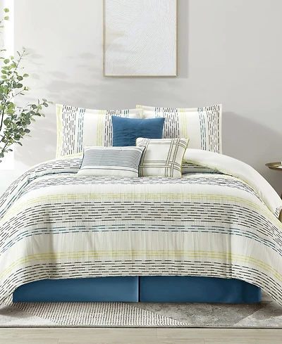 Stratford Park Merida Stripes 7-Pc. Comforter Set