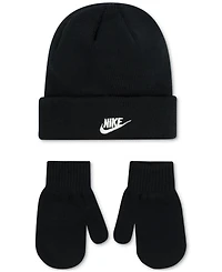 Nike Boys and Girls 2T-5T Nan Futura Beanie Hat & Mittens Set