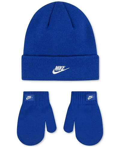 Nike Boys and Girls 2T-5T Nan Futura Beanie Hat & Mittens Set