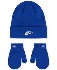 Nike Boys and Girls 2T-5T Nan Futura Beanie Hat & Mittens Set