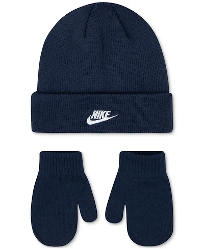 Nike Boys and Girls 2T-5T Nan Futura Beanie Hat & Mittens Set