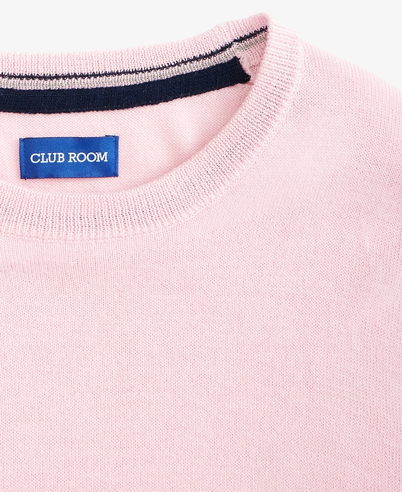 Club Room Men's Solid Crew Neck Merino Wool Blend Sweater, Created for Macy's