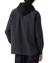 Levi's Men's Relaxed Fit Hooded Long Sleeve Button-Front Overshirt
