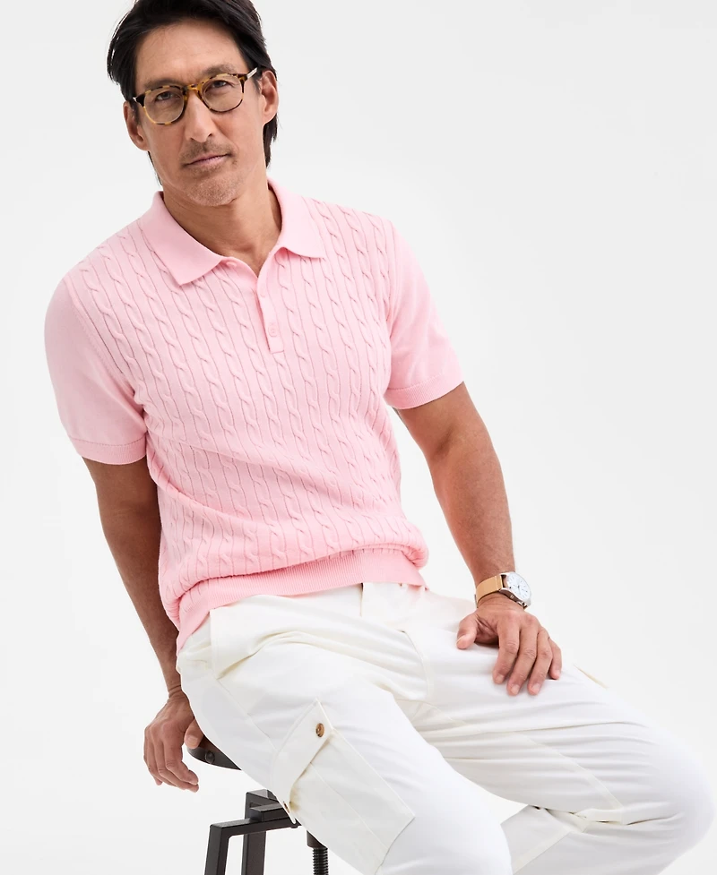 Club Room Men's Regular-Fit Sweater-Knit Polo Shirt, Created for Macy's