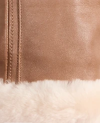 Ugg Sheepskin-Cuff Leather Gloves