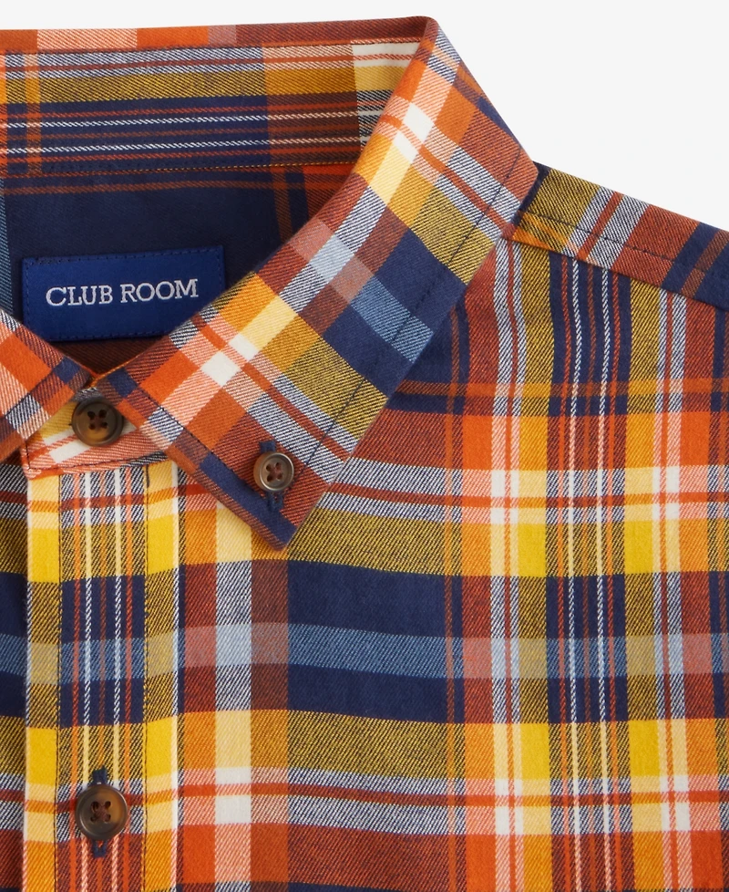 Club Room Men's Loman Plaid Brushed Cotton Button-Down Shirt, Macy's Exclusive