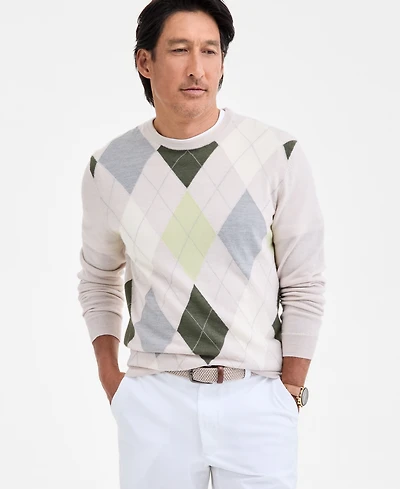 Club Room Men's Regular-Fit Argyle Crewneck Sweater, Macy's Exclusive