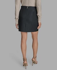 Bcbg Women's Denim Waist-Tab Mini Skirt
