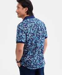 Club Room Men's Copenhagen Regular-Fit Moisture-Wicking Performance Stretch Floral Pique Polo Shirt, Macy's Exclusive