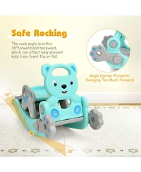 Akiudex 4-in-1 Toddler Slide and Rocking Horse Playset with Basketball Hoop