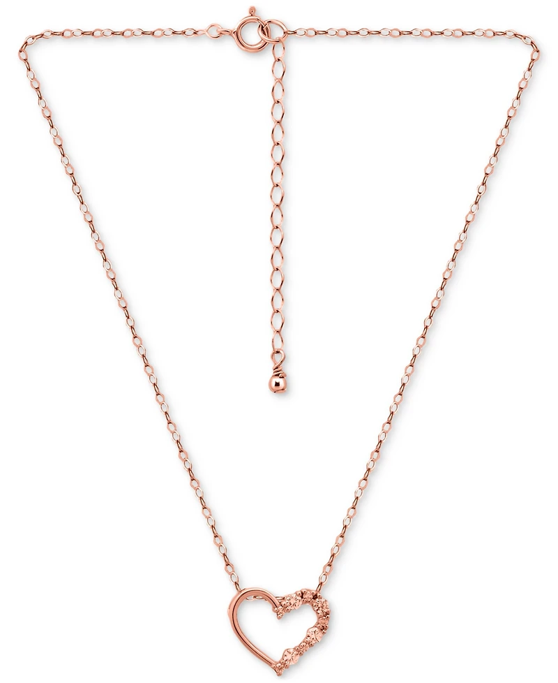 Giani Bernini Cubic Zirconia Half Heart Pendant Necklace Sterling Silver, 16" + 2" extender, Macy's Exclusive