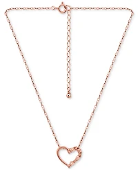 Giani Bernini Cubic Zirconia Half Heart Pendant Necklace Sterling Silver, 16" + 2" extender, Macy's Exclusive
