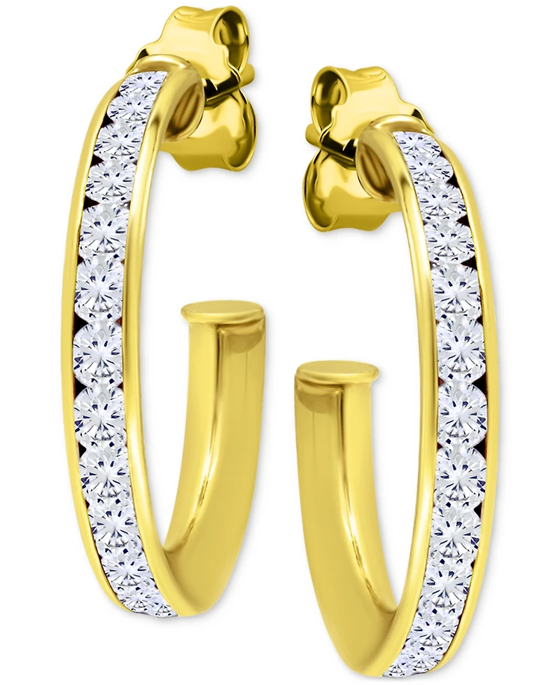 Giani Bernini Cubic Zirconia Channel Set Small Hoop Earrings, 0.75", Macy's Exclusive