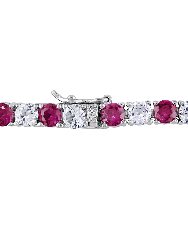 Lab Created Gemstone Flex Bracelet in Sterling Silver
