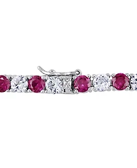 Lab Created Gemstone Flex Bracelet in Sterling Silver
