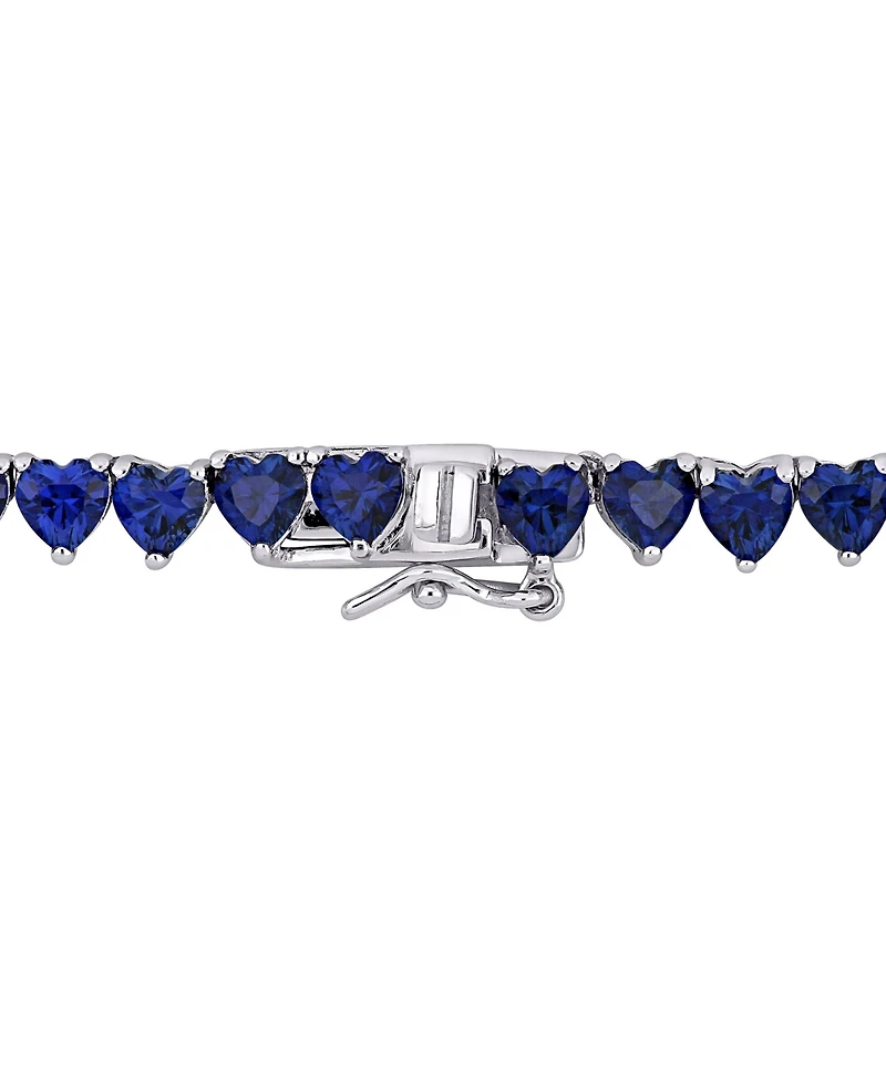 Lab-Created Gemstone 18" Collar Necklace in 18k Gold Plated Over Sterling Silver