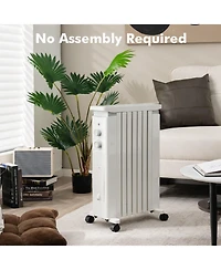 1500W Portable Oil-Filled Radiator Heater with 3 Heat Settings and Quiet Operation