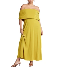 Eloquii Women's Plus Off The Shoulder Maxi Dress