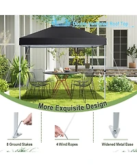 Gymax 2-Tier 10' x 10' Pop-up Canopy Tent Instant Gazebo Adjustable Carry Bag w/ Wheel