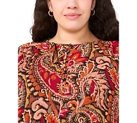 Msk Plus 3/4-Sleeve Chiffon Midi Dress