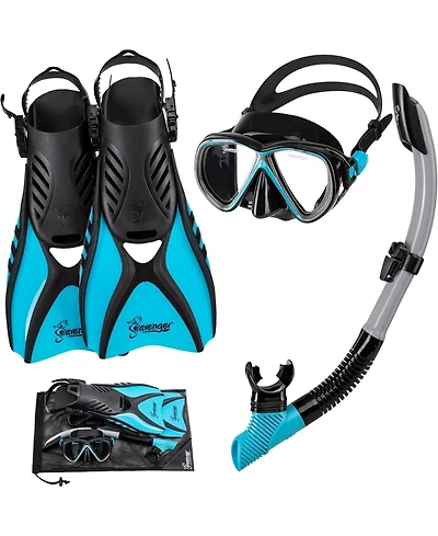Seavenger Hanalei Anti-Fog Snorkeling Set - Orange Peel / L