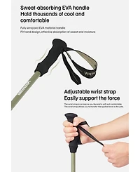 Naturehike 1pc Trekking Pole Carbon 169g, Adjustable Ultra-Lightweight Hiking Sticks Unisex Walking Stick with Accessories for Outdoor,Soil Brown