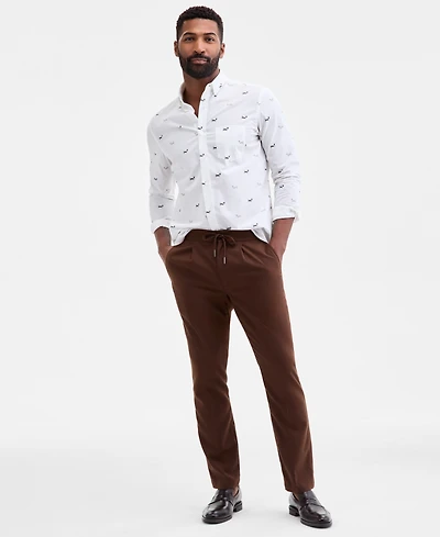 Club Room Men's Checked Plaid Pull-On Drawstring Trousers, Macy's Exclusive