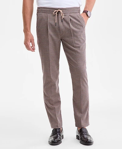 Club Room Men's Checked Plaid Pull-On Drawstring Trousers, Macy's Exclusive