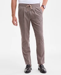 Club Room Men's Checked Plaid Pull-On Drawstring Trousers, Macy's Exclusive